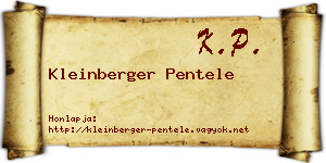 Kleinberger Pentele névjegykártya